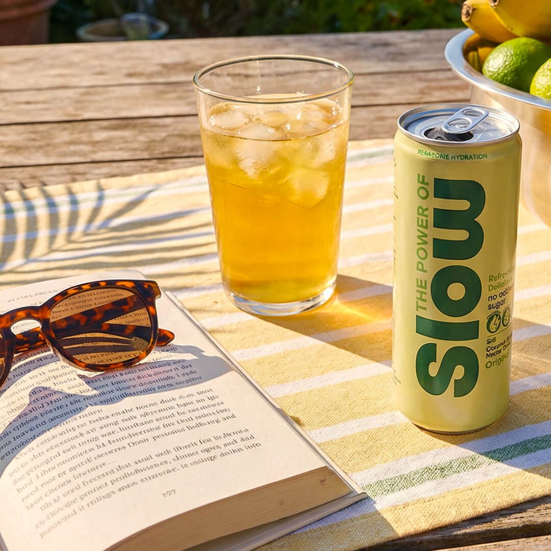 SLOW can with iced drink