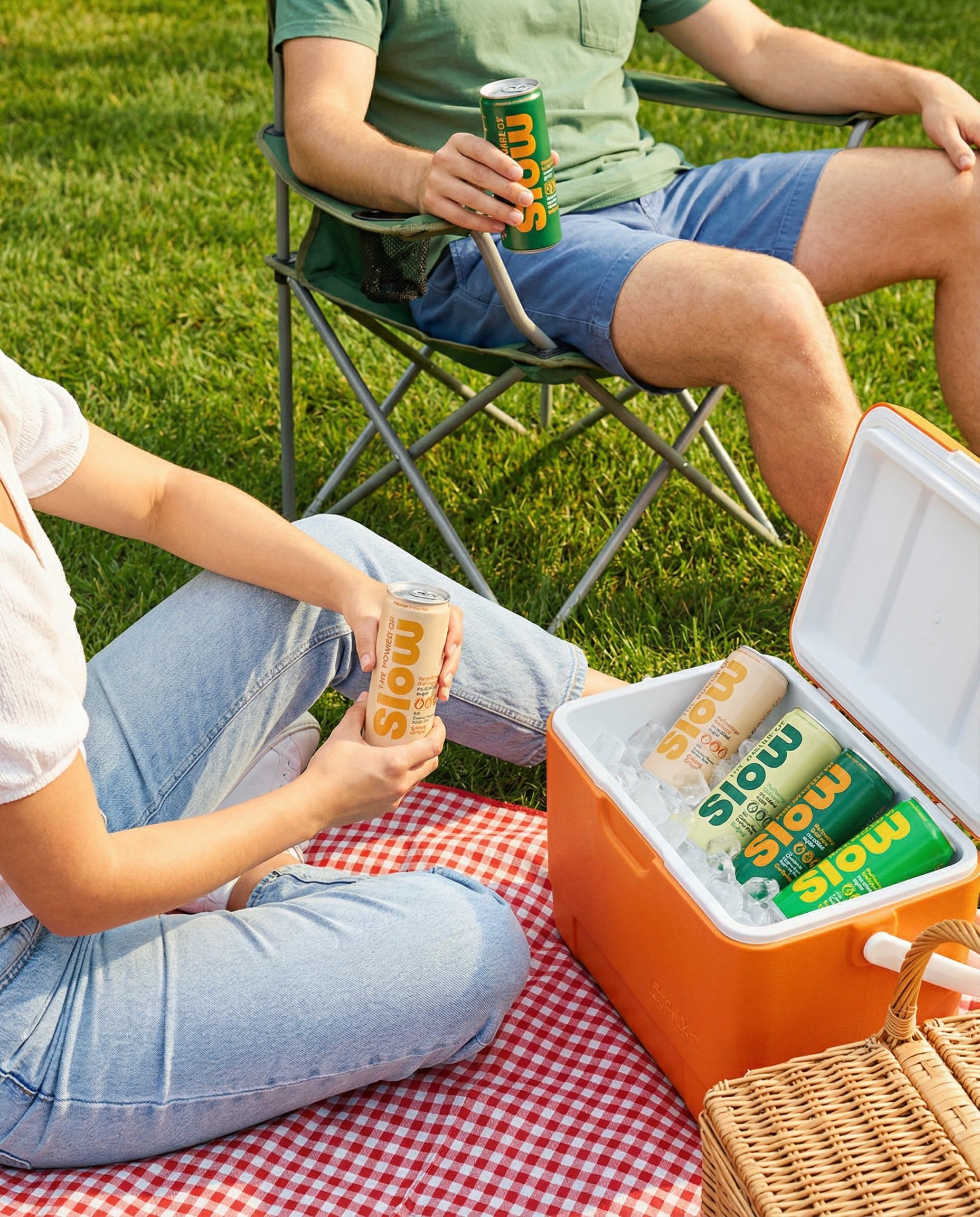 SLOW cans in picnic cooler